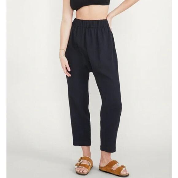 HATCH The Softest Gauze Pants Black Nesting Pants Pull On Cotton 0 XS - Picture 1 of 15